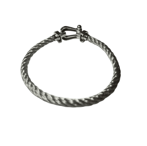 Bracelet FRED Force 10 - Bracelet grand modèle en or blanc 18K et acier 58 Facettes 250186