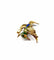 Broche Broche oiseau en or jaune 18K et platine, diamants, rubis, émail 58 Facettes 250002