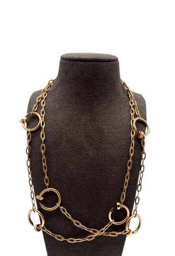 Collier Cartier Juste Un Clou - Collier sautoir pavé en or rose 18k et diamants 58 Facettes