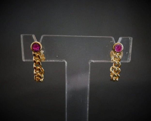 Boucles d'oreilles Boucles d'oreilles rubis en or jaune 18 carats 58 Facettes 848925