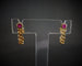 Boucles d'oreilles Boucles d'oreilles rubis en or jaune 18 carats 58 Facettes 848925