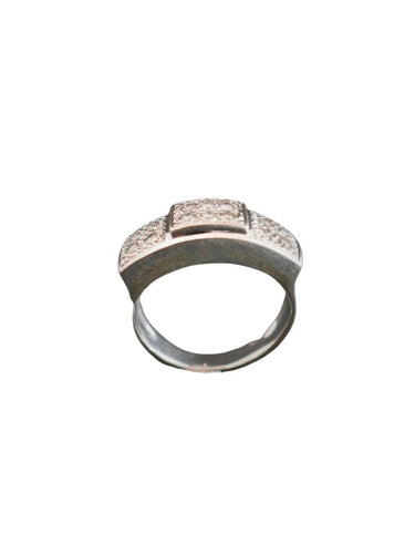 Bague 52 Bague pavée de 14 diamants en or blanc 18 carats 58 Facettes 844165