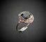 Bague 54.5 Bague Art déco en platine au saphir et diamants 58 Facettes Bague Saphir et