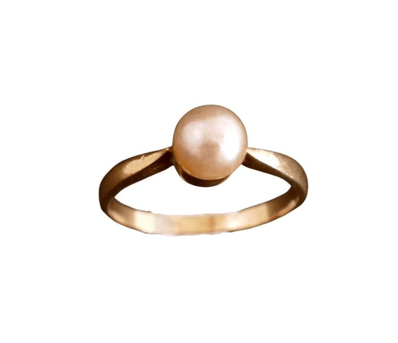 Bague 50 Bague en or jaune 18 carats sertie d’une perle de culture 58 Facettes