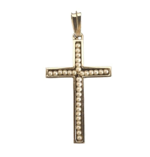 Pendentif Pendentif croix Art déco en or blanc 18 carats et perles fines 58 Facettes 1016209