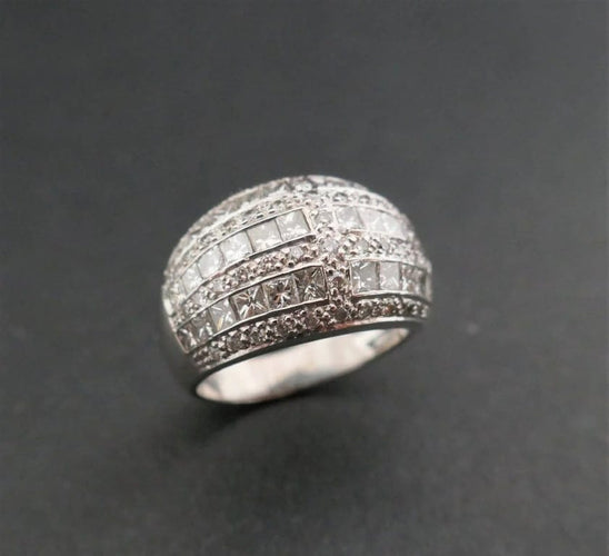 Bague 52 Bague pavée de diamants 1 carat en or blanc 18 carats 58 Facettes 1002269