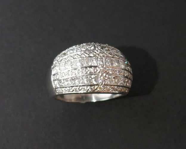 Bague 52 Bague pavée de diamants 1 carat en or blanc 18 carats 58 Facettes 1002269