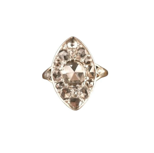Bague 56 Bague marquise sertie de diamants en or jaune 18 carats et platine 58 Facettes 957825
