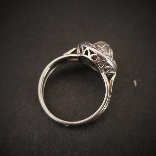 Bague 51 Bague Art déco en platine et or blanc 18 carats, diamants 58 Facettes 881185