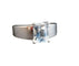 Bague 53 Bague aigue-marine taille émeraude en or blanc 18 carats 58 Facettes C24-05