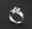 Bague 53 Bague aigue-marine taille émeraude en or blanc 18 carats 58 Facettes C24-05