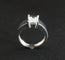 Bague 53 Bague aigue-marine taille émeraude en or blanc 18 carats 58 Facettes C24-05