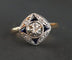 Bague 56 Bague Art déco sertie de diamants et saphirs en or 18 carats 58 Facettes