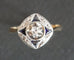 Bague 56 Bague Art déco sertie de diamants et saphirs en or 18 carats 58 Facettes