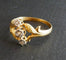 Bague 56 Art Nouveau - Bague en or jaune et blanc 18 carats, diamants 58 Facettes