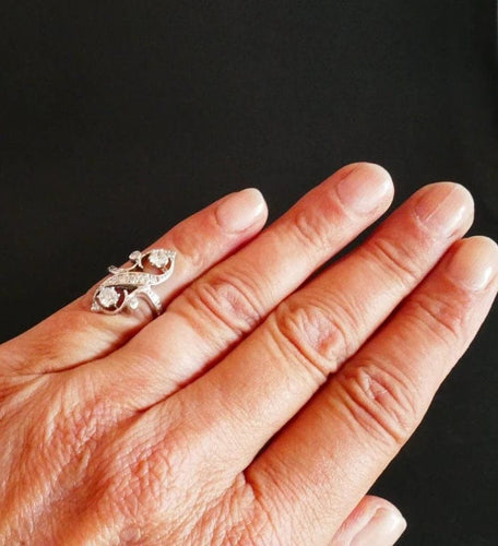 Bague 47 Bague Toi et Moi en or blanc 18 carats et diamants 58 Facettes
