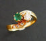 Bague 53.5 Bague Toi et Moi en or jaune 18 carats émeraude et diamants 58 Facettes