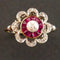 Bague 52.5 Bague Art déco en or 18 carats avec diamant et rubis calibrés 58 Facettes