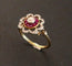 Bague 52.5 Bague Art déco en or 18 carats avec diamant et rubis calibrés 58 Facettes