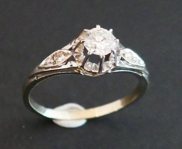 Bague 58 Solitaire - Bague diamant en or blanc et platine 58 Facettes