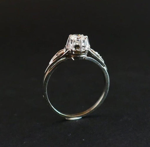Bague 58 Solitaire - Bague diamant en or blanc et platine 58 Facettes