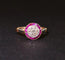 Bague 56 Bague Art déco en or 18 carats avec diamants et rubis calibrés 58 Facettes