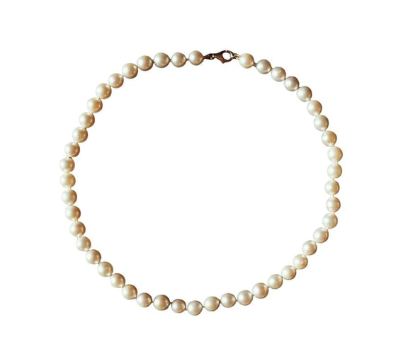 Collier Collier choker de perles de culture crème, fermoir en or jaune 18 carats 58 Facettes