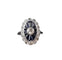 Bague 51.5 Bague Art déco en or blanc 18 carats avec diamants et saphirs 58 Facettes