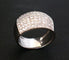 Bague 54 Bague pavée de diamants en or blanc 18 carats 58 Facettes