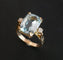 Bague 57 Bague - Aigue-marine et diamants en or 18 carats 58 Facettes C33-01