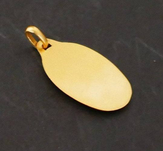 Pendentif Augis & Mazzoni - Médaille Art déco ovale en or jaune 18 carats 58 Facettes