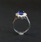 Bague 49.5 Bague marguerite saphir naturel et diamants en or blanc 18 carats 58 Facettes C22-02