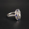 Bague 55.5 Bague Art déco en or blanc 18 carats, diamants et saphirs 58 Facettes B70-04