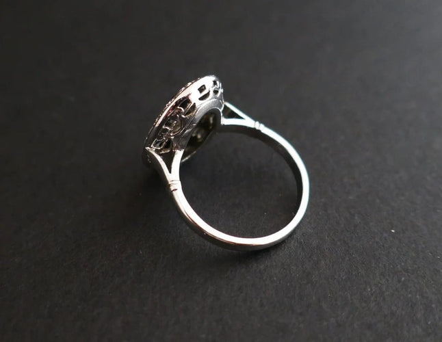 Bague 47.5 Bague Art déco en platine avec diamants et saphirs calibrés 58 Facettes C52-05