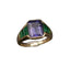 Bague 55 Bague en or jaune 18 carats avec iolite et émeraudes 58 Facettes B40-05