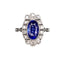 Bague 55 Bague Art déco en or blanc 18 carats, saphir naturel et diamants 58 Facettes B59-04