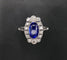 Bague 55 Bague Art déco en or blanc 18 carats, saphir naturel et diamants 58 Facettes B59-04