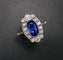 Bague 55 Bague Art déco en or blanc 18 carats, saphir naturel et diamants 58 Facettes B59-04