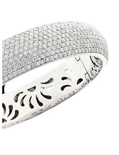 Bracelet Bracelet jonc en or blanc 18 carats et diamants 58 Facettes XG-200251