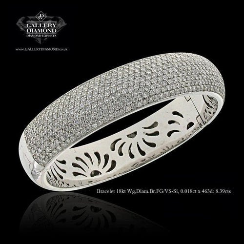 Bracelet Bracelet jonc en or blanc 18 carats et diamants 58 Facettes XG-200251