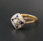 Bague 56 Bague Art déco en or jaune et or blanc, diamants et saphirs 58 Facettes C16-05