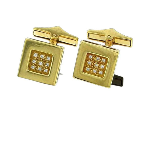 Boutons de manchette Boutons de manchette en or jaune 18 carats et diamants naturels 58 Facettes JK-G200060/2