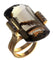 Bague 51.5 Bague en or rose 18 carats avec quartz fumé et diamants naturels 58 Facettes AG-20X1687