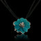 Pendentif Broche-pendentif en or blanc 18 carats, turquoise « Rose » et diamants 58 Facettes HG-200173