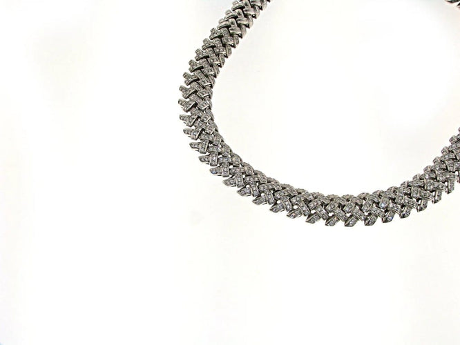 Collier Collier en or blanc 18 carats et diamants naturels 5,77 ct 58 Facettes IG-200171