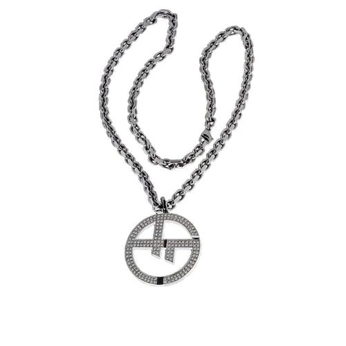 Collier Anker - Pendentif avec chaîne en or blanc 18 carats et diamants 58 Facettes PG-201078