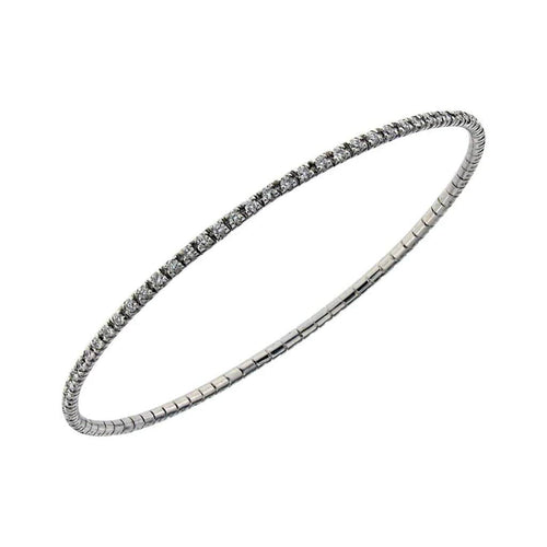 Bracelet Bracelet jonc en or blanc 18 carats et diamants naturels 58 Facettes XG-200363/1