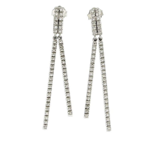 Boucles d'oreilles Boucles d'oreilles en or blanc 18 carats avec diamants 0,81 ct 58 Facettes MG-200882/1