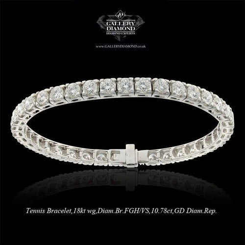 Bracelet Bracelet tennis en or blanc 18 carats et diamants 10,78 ct 58 Facettes XG-200478