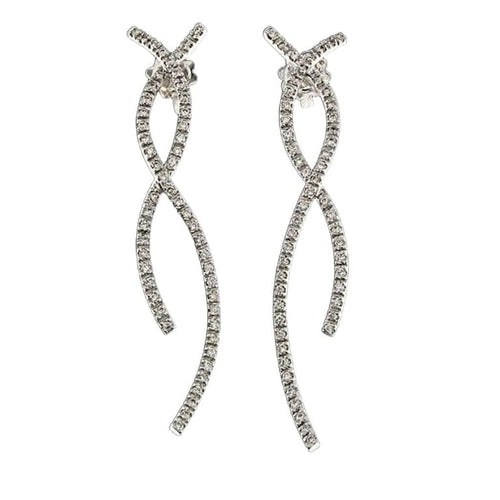 Boucles d'oreilles Boucles d'oreilles en or blanc 18 carats et diamants naturels 58 Facettes MG-201164